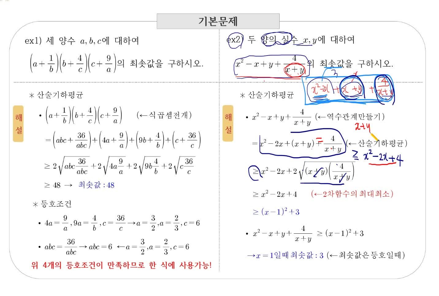 티치온 - 개념1 강의 : 산술기하평균 개념강의 및 문제해설강의